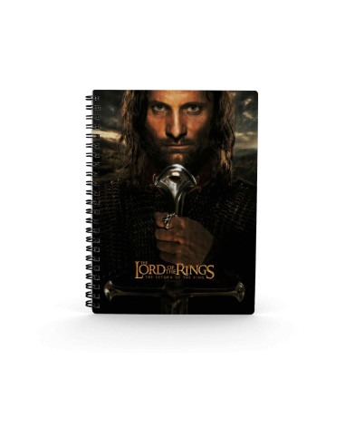 Libreta efecto 3d sd toys el señor de los anillos aragorn