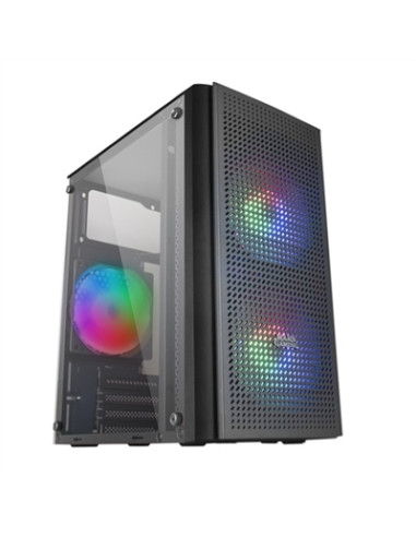 Caja ordenador mars gaming mc300 negro micro atx 1 x usb 3.0 2 x usb 2.0 3 x 120mm frgb