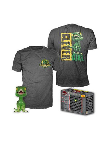 Pop & tee jurassic park clever raptor  funko + camiseta talla l