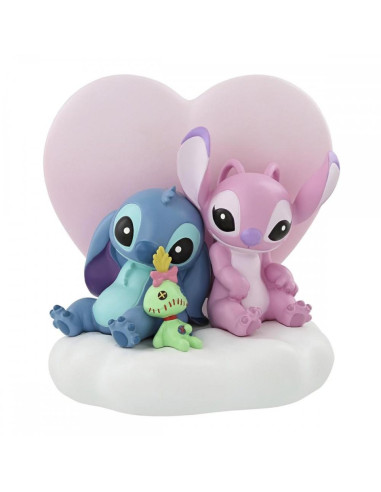 Figura iluminada enesco disney stitch y angel