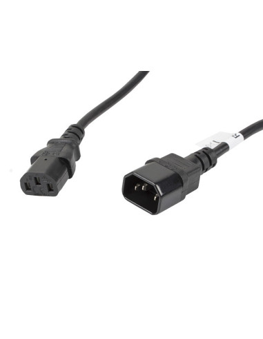 Cable alargador lanberg alimentacion cpu iec320 c13 h -  iec320 c14 m vde 5m