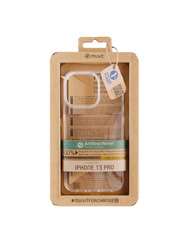 Funda muvit recycletek para apple iphone 13 pro antibacterias transparente