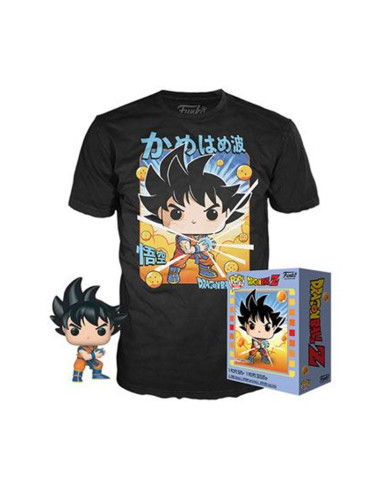 Pop & tee dragon ball z goku kamehameha funko + camiseta talla l ut - 56667l