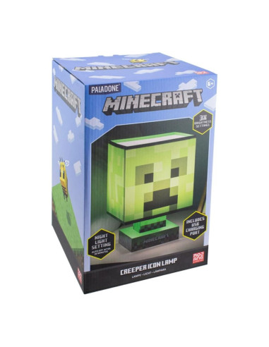 Lampara paladone con cargador usb minecraft creeper