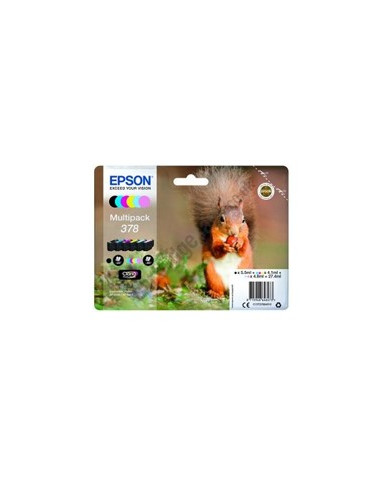 Multipack cartucho tinta epson 378 c13t37884010 6 colores foto claria 378 ardilla