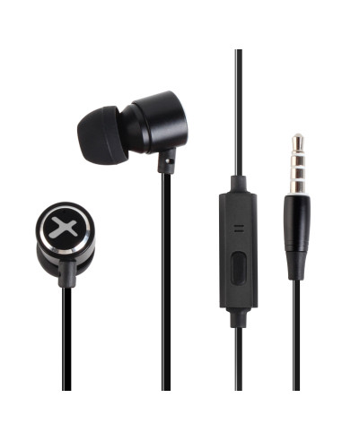 Auriculares phoenix de botón con microfono manos libres colgar y descolgar en cable conector jack 3.5 color negro