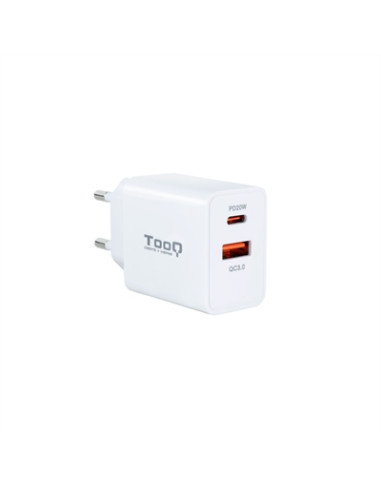 Cargador de pared usb tooq tqwc - 2sc04wt usb tipo a + usb tipo c blanco