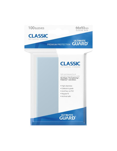 Fundas transparentes de cartas ultimate guard classic soft tamaño estándar (100)