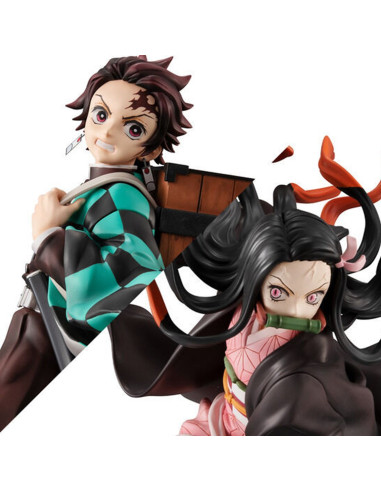 Figura megahouse serie g.e.m. demon slayer kimetsu no yaiba kamado brother & sis