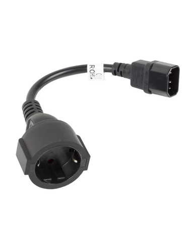 Cable lanberg adaptador iec 320 c14 -  schuko cee7 hembra 20cm