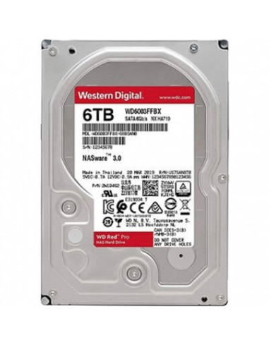 Disco duro interno hdd wd western digital nas red pro wd6003ffbx 6tb 3.5pulgadas sata 3 7200rpm 256mb