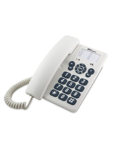 Telefono fijo spc original blanco mute -  3 melodias -  tecla r -  10 memorias indirectas -  3 memorias directas