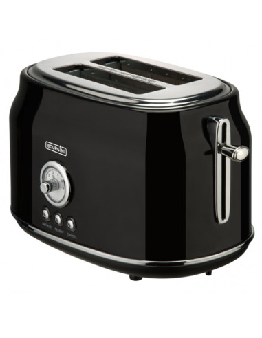 Tostadora de pan bourgini retro negra 815w 2 rebanadas