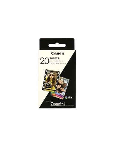 Papel fotografico canon zp - 2030 20 hojas zink para zoemini