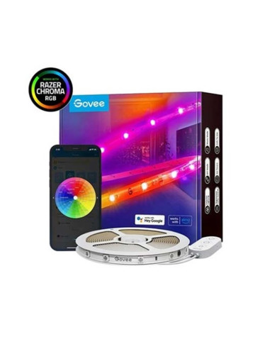 Tira led govee rgb smart wifi+bt h619c 10m -  rgbic -  64 modos -  control por voz