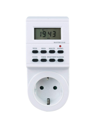 Programador silver electronic digital -  semanal -  3600w -  250v -  16a -  50hz -  ip 20 -  ajustable multifuncion