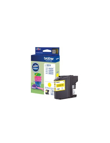 Cartucho tinta brother lc221y amarillo 260 paginas dcpj562dw -  mfcj480dw -  mfcj680dw