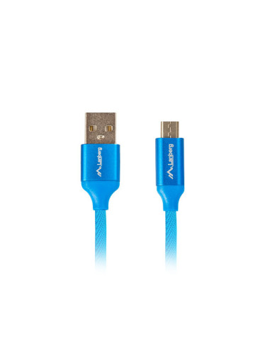 Cable usb lanberg 2.0 macho - micro usb macho quick charge 3.0 1.8m azul