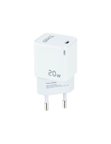 Cargador de pared tooq usb - c blanco 20w