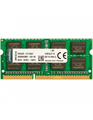 Memoria ram ddr3l 8gb kingston - sodimm - 1600mhz - pc3 12800 - cl11