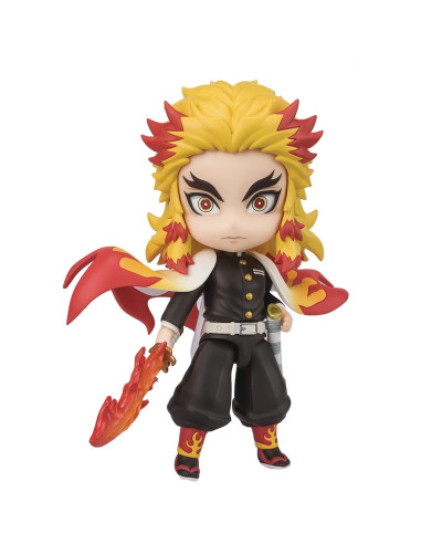 Figura tamashii nations demon slayer kimetsu no yaiba kyojuro rengoku flame breathing mugen train figuarts mini