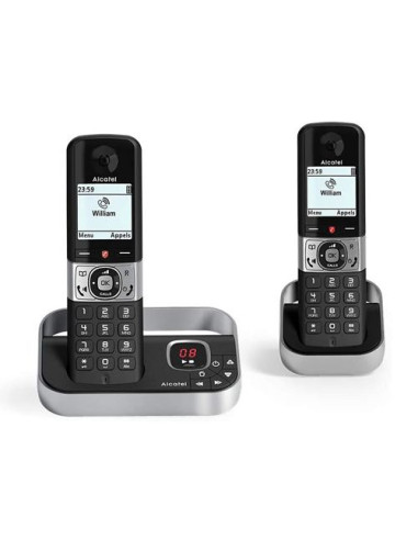 Telefono fijo inalambrico alcatel dec f890 voice duo negro