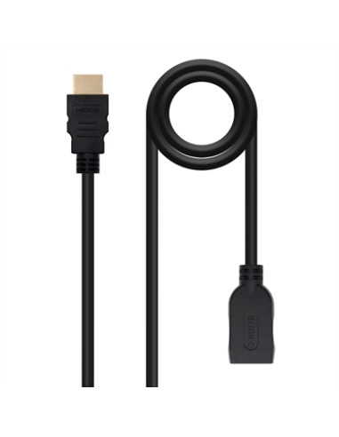 Cable hdmi 2.0 nanocable 2m -  macho - hembra -  negro