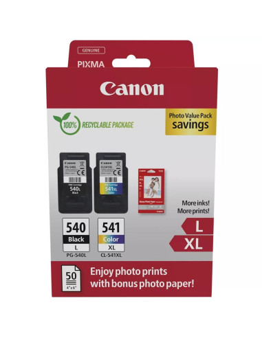 Multipack canon pg - 540l - cl - 541xl + papel fotografico