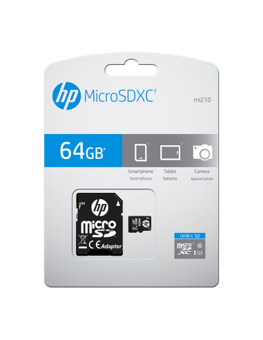 Tarjeta memoria micro secure digital sd hp 64gb class 10 u1