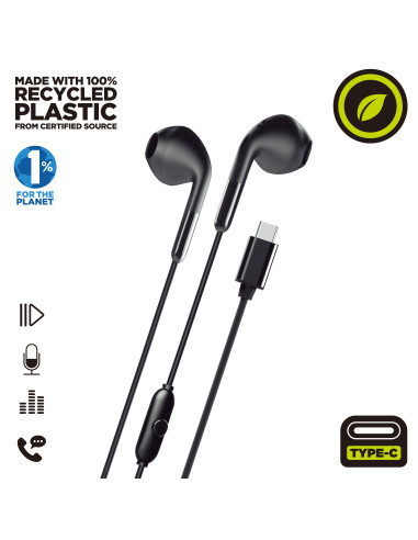 Auriculares muvit e58 usb tipo c negro