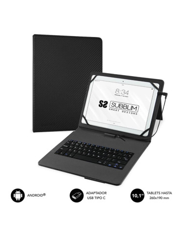 Funda + teclado subblim para tablet 10.1pulgadas negro