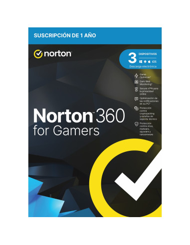 Antivirus norton 360 for gamers 50gb español 1 usuario 3 dispositivos 1 año in box