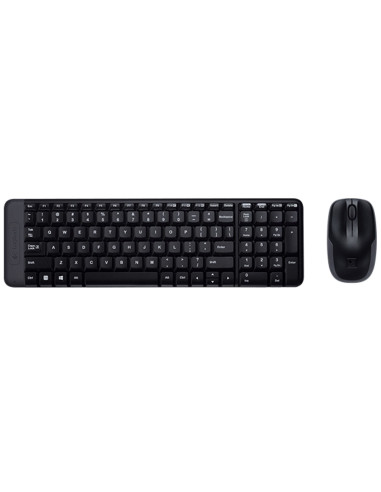 Teclado + mouse logitech mk220 wireless inalambrico negro portugues