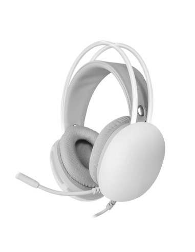 Auriculares mars gaming mh - glow jack 3.5mm rgb blancos