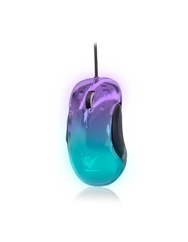 Ratón gaming phoenix banshee transparente rgb 10000 dpi con cable