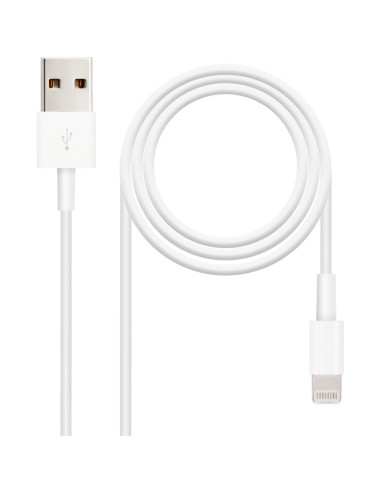 Cable nanocable usb 2.0 a iphone lightning - usb macho macho blanco 1m