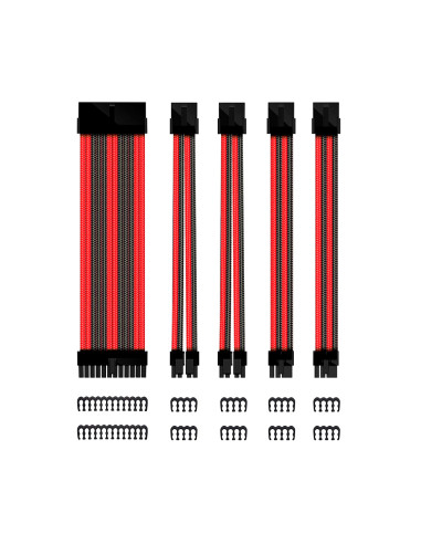 Kit de extension phoenix cables fuente de alimentacion 30cm 24 pines - 4 + 4 pines - 6 + 2 pines negro y rojo