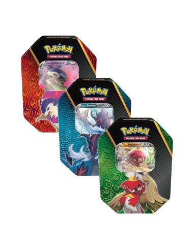 Juego de cartas pokemon tcg divergent powers tins expositor 6 latas inglés