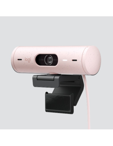 Webcam logitech brio 500 rosa full hd -  usb tipo c