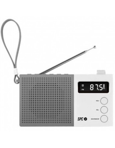 Radio despertador spc jetty max blanco pantalla led -  reloj -  alarma -  fm -  50 emisoras -  aux in