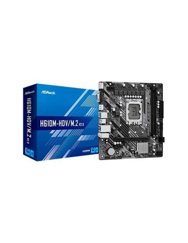 Placa base asrock 1700 h610m - hdv m.2 r2.0 m - atx 2xddr4 4xsata6 2xusb 3.2 4xusb 2.0