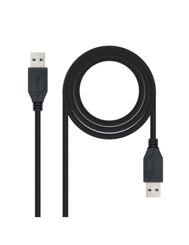 Cable usb 3.0 tipo a nanocable 1m -  macho - macho -  negro