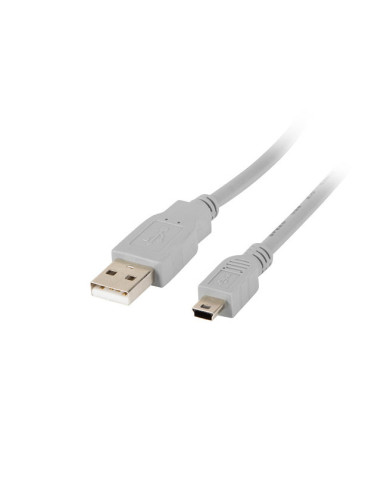 Cable usb lanberg 2.0 macho - mini usb macho 1.8m gris