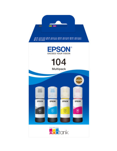 Multipack botellas epson ecotank 104 negro cian magenta amarillo