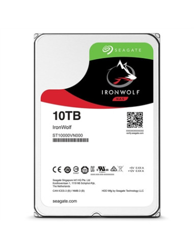 Disco duro interno hdd seagate ironwolf nas st10000vn000 10tb 3.5pulgadas 7200rpm -  256mb -  sata3