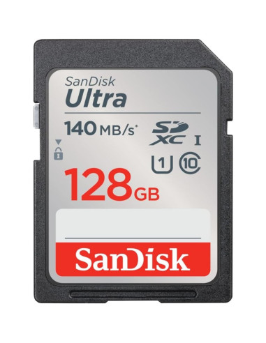 Tarjeta de memoria secure digital sdxc sandisk ultra - 128gb - clase 10 - sdxc - 140mb - s