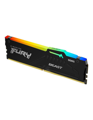 Memoria ram ddr5 64gb 2 x 32gb kingston - 6000 mhz - pc5 - 48000 - fury beast rgb - cl36 - 1.35v