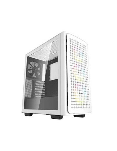 Caja ordenador gaming deepcool ck560 e - atx argb cristal templado blanco