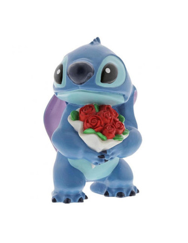 Figura enesco disney lilo & stitch stitch con ramo de rosas