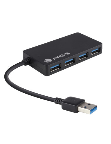 Hub ngs ihub 3.0 - 4 puertos usb - usb 3.0 - negro